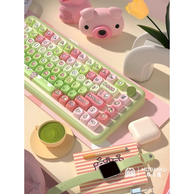 Crazy Thursday of Piglet 104+41 MCA Profile Keycap Set Cherry MX PBT Dye-subbed for Mechanical Gaming Keyboard